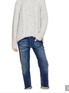 Mother Jeans The DROPOUT Paint Spatter Jeans